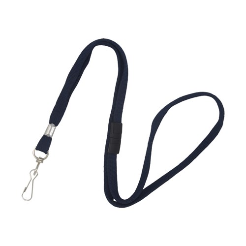 Lanyard Flat Navy Blue with Breakaway  Swivel Clip